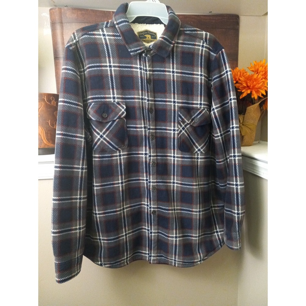 Freedom Foundry Long Sleeve sherpa lined flannel Plaid Button Jacket Size XXL